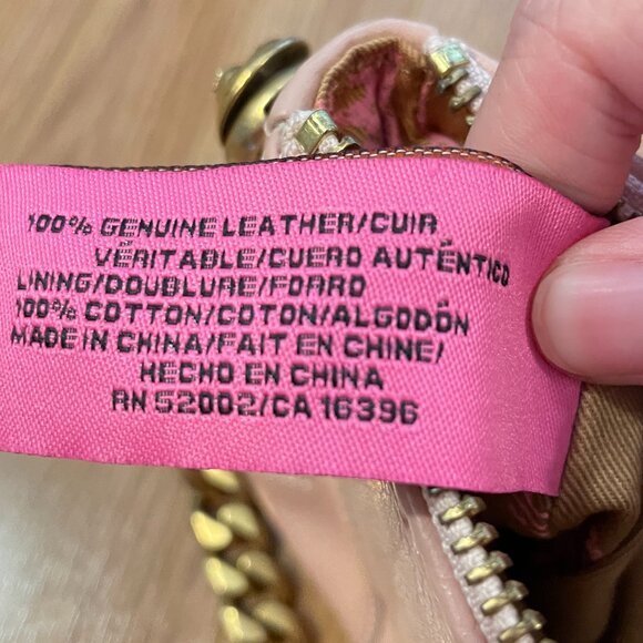 RARE Juicy Couture Vintage Y2K Leather Mini Baguette Shoulder Bag Pink - Picture 7 of 10